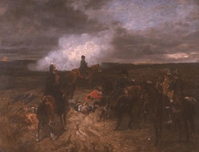 Napoléon à la bataille de Waterloo le 18 juin 1815