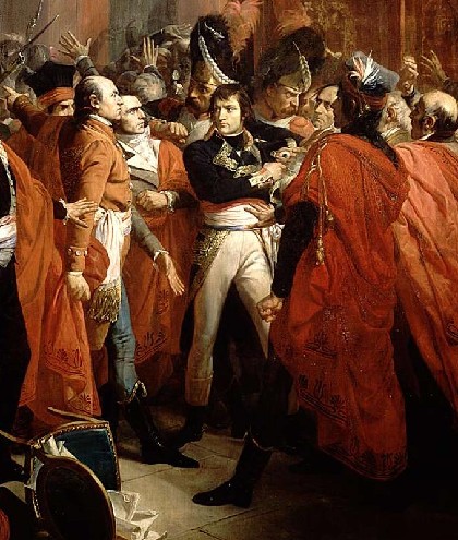 Bonaparte le 19 brumaire an VIII (10 novembre 1799) au Conseil des Cinq-Cents à Saint-Cloud