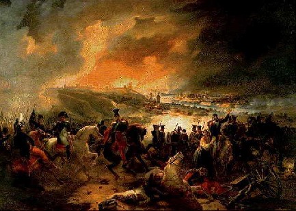 Napoléon et le prince Poniatowski le 17 août 1812 lors de la bataille de Smolensk