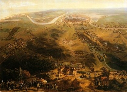 Vue panoramique du siège de la ville de Dantzig par le maréchal Lefebvre (12 mars - 21 mai 1807)