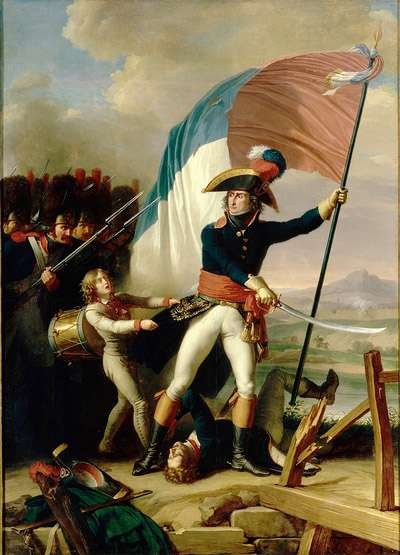 Le général Augerau lors de la bataille du pont d’Arcole le 15 novembre 1796
