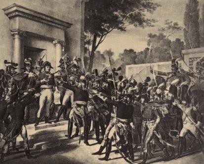 Napoléon Bonaparte lors du coup d’Etat du 18 brumaire (9 novembre 1799)