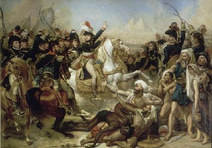 Le général napoléon Bonaparte (1769-1821) à la bataille des Pyramides le 21 juillet 1798 (campagne d’Egypte) par le baron Antoine-Jean Gros