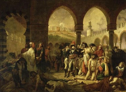 Le général Napoléon Bonaparte (1769-1821) visitant les pestiférés de Jaffa (1799)