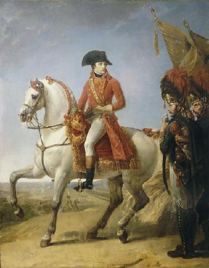 Napoléon Bonaparte (1769-1821) distribuant des sabres d’honneur aux grenadiers de la garde consulaire après la bataille de Marengo le 14 juin 1800