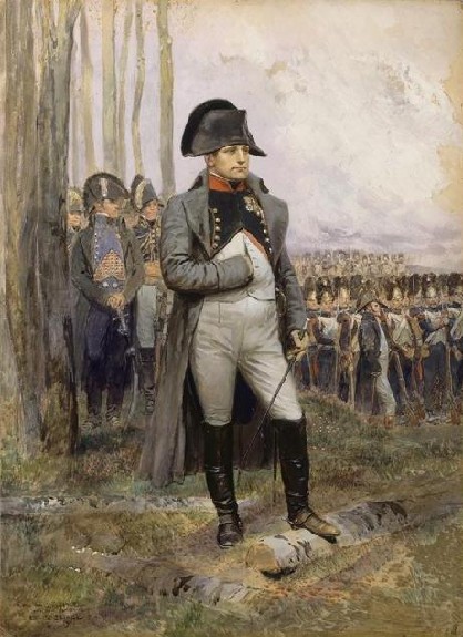 Napoléon Ier et son état-major regardant défiler les grenadiers de la Garde Impériale en 1806